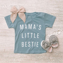 Summer Causal 'mama's little bestie' Kids Girls short sleeve T-shirt