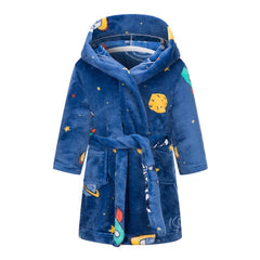 NEW Children's Hooded Flannel Bathrobe Boys/ Girls Patterns